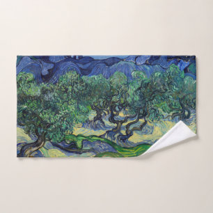 Vincent van Gogh - Olivenbäume mit den Alpilles Badhandtuch Set