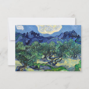 Vincent van Gogh - Olivenbäume mit den Alpilles Dankeskarte