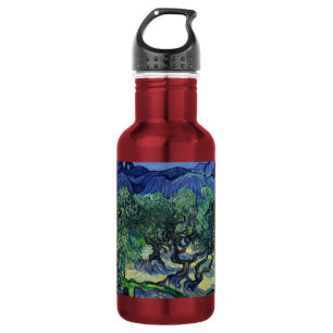 Vincent van Gogh - Olivenbäume mit den Alpilles Edelstahlflasche