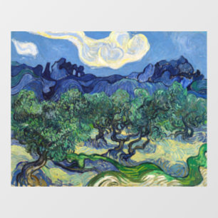 Vincent van Gogh - Olivenbäume mit den Alpilles Fensteraufkleber