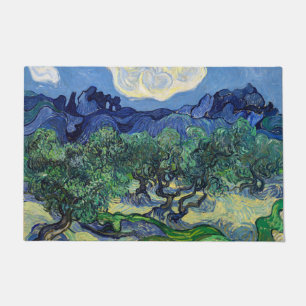 Vincent van Gogh - Olivenbäume mit den Alpilles Fußmatte