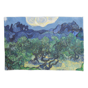 Vincent van Gogh - Olivenbäume mit den Alpilles Kissenbezug