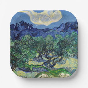 Vincent van Gogh - Olivenbäume mit den Alpilles Pappteller