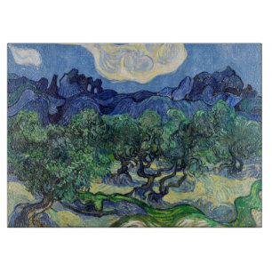 Vincent van Gogh - Olivenbäume mit den Alpilles Schneidebrett