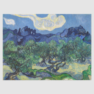 Vincent van Gogh - Olivenbäume mit den Alpilles Seidenpapier
