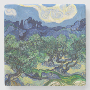 Vincent van Gogh - Olivenbäume mit den Alpilles Steinuntersetzer