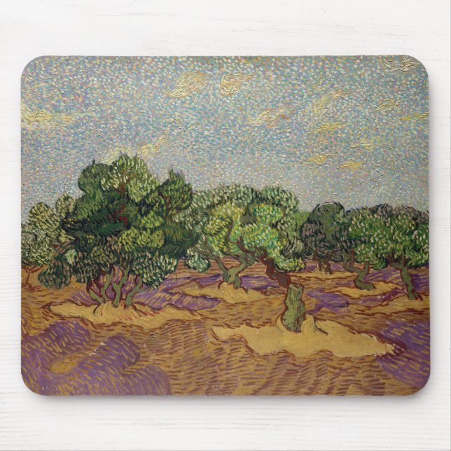 Vincent van Gogh - Olivenbäume Mousepad (Vorne)