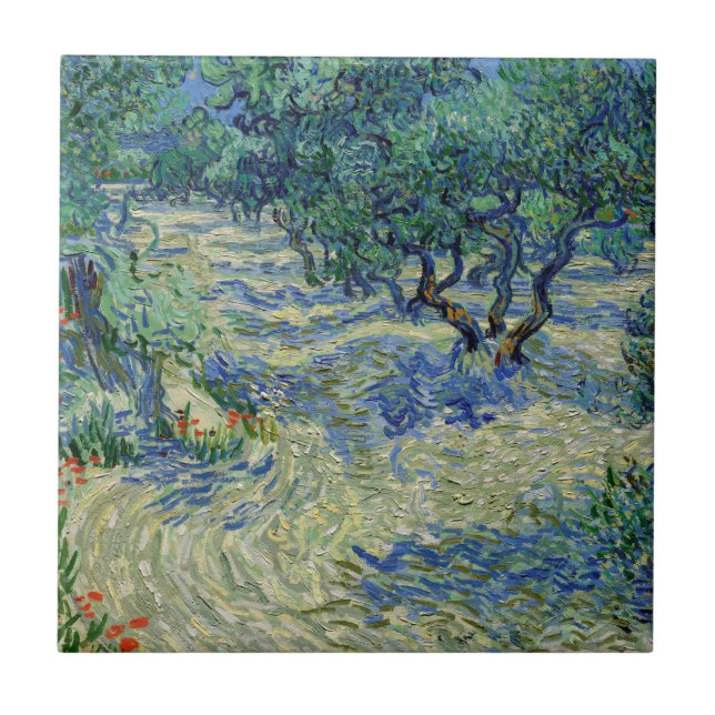 Vincent van Gogh - Olivenhain Fliese (Vorderseite)