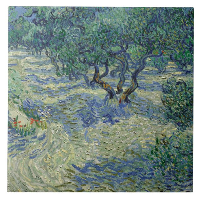 Vincent van Gogh - Olivenhain Fliese (Vorderseite)