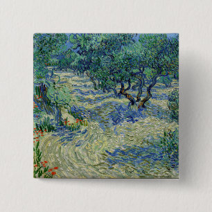 Vincent van Gogh - Olivenhain: Helles Blaues Himme Button