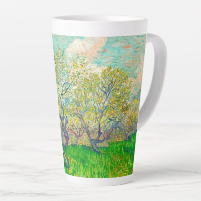 Vincent van Gogh Orchard in Blossom Milchtasse (Rechte Ecke)