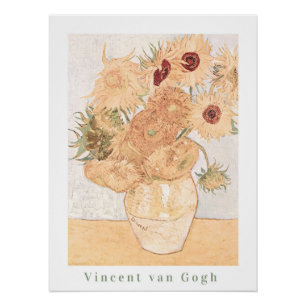 Vincent Van Gogh Pastel Sunflower Print Poster