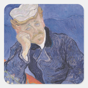 Vincent van Gogh   Paul Gachet, 1890 Quadratischer Aufkleber