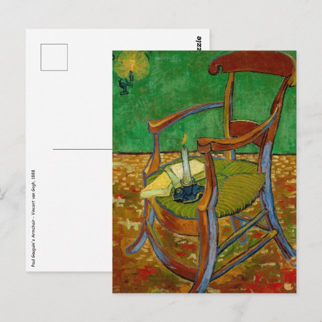 Vincent van Gogh - Paul Gauguins Sessel Postkarte (Vorne/Hinten)
