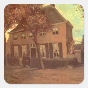 Vincent van Gogh - Pfarrhaus in Nuenen Quadratischer Aufkleber