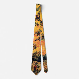 Vincent Van Gogh - Pine Trees Against a Red Sky Krawatte