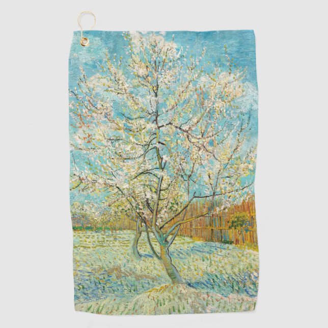 Vincent van Gogh - Pink Peach Tree in Blossom Golfhandtuch (Vorderseite)