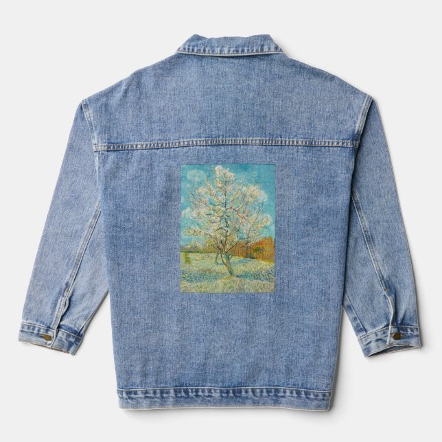 Vincent van Gogh - Pink Peach Tree in Blossom Jeansjacke (Rückseite)