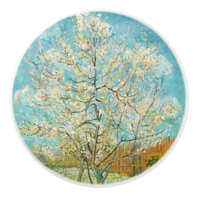 Vincent van Gogh - Pink Peach Tree in Blossom Keramikknauf (Vorderseite)