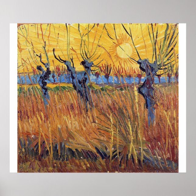 Vincent Van Gogh - Pollard Willows und Setting Sun Poster (Vorne)