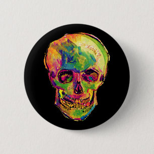 Vincent Van Gogh - Pop Art Halloween Skull Button