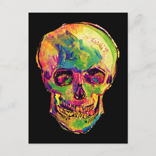 Vincent Van Gogh - Pop Art Halloween Skull Postkarte (Vorderseite)