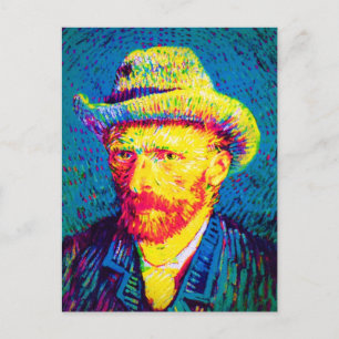 Vincent Van Gogh - Pop Art Selbstporträt mit Hut Postkarte