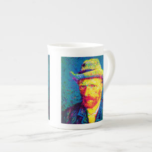 Vincent Van Gogh - Pop Art Selbstporträt mit Hut Prozellantasse