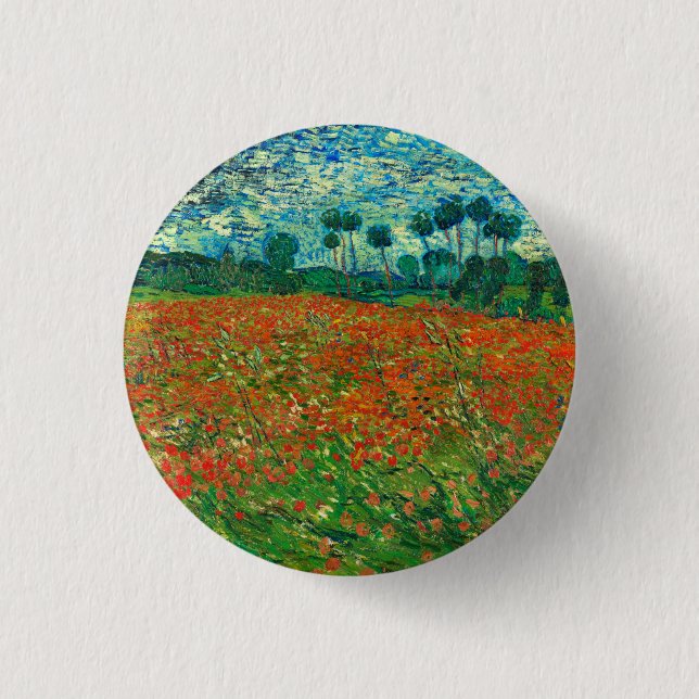 Vincent Van Gogh Poppy Field Fine Art Button (Vorderseite)