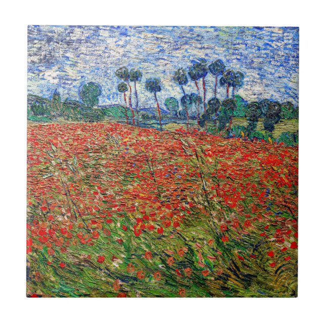 Vincent van Gogh - Poppy Field Fliese (Vorderseite)