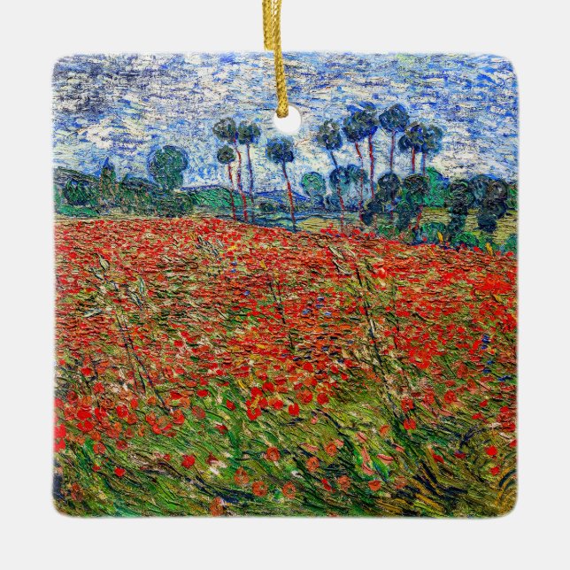 Vincent van Gogh - Poppy Field Keramikornament (Vorderseite)