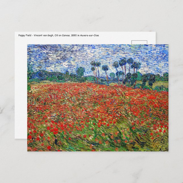 Vincent van Gogh - Poppy Field Postkarte (Vorne/Hinten)