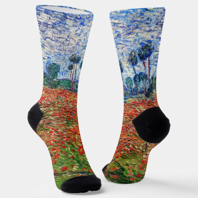 Vincent van Gogh - Poppy Field Socken (Gewinkelt)