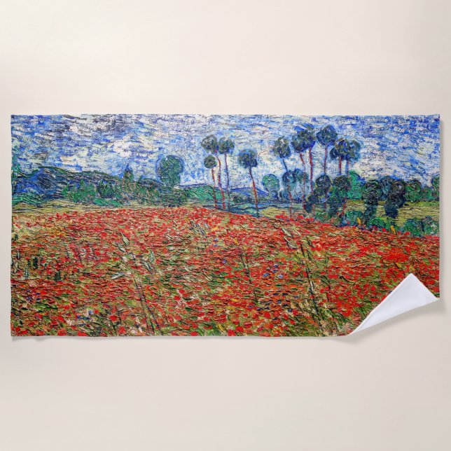 Vincent van Gogh - Poppy Field Strandtuch (Vorderseite)