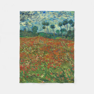 Vincent Van Gogh Poppy Field Vintag Art Fleecedecke