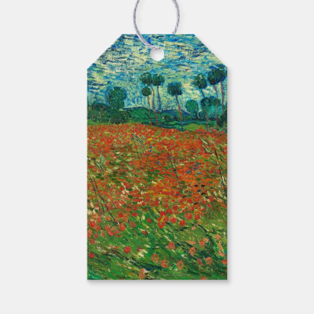 Vincent Van Gogh Poppy Field Vintag Art Geschenkanhänger (Vorderseite)