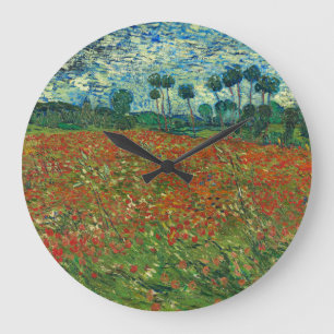 Vincent Van Gogh Poppy Field Vintag Art Große Wanduhr