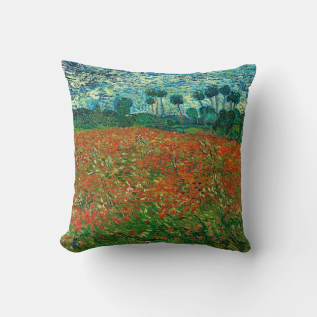 Vincent Van Gogh Poppy Field Vintag Art Kissen (Vorderseite)