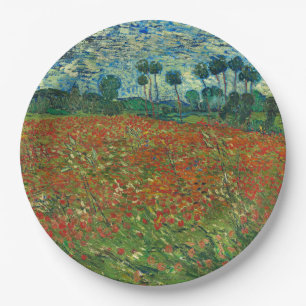 Vincent Van Gogh Poppy Field Vintag Art Pappteller