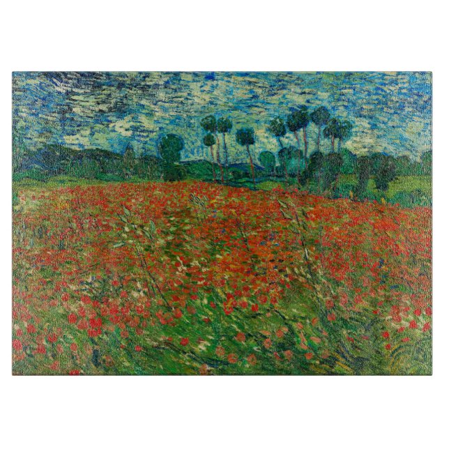 Vincent Van Gogh Poppy Field Vintag Art Schneidebrett (Vorderseite)