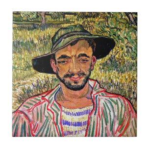 Vincent Van Gogh - Portrait eines jungen Bauern Fliese