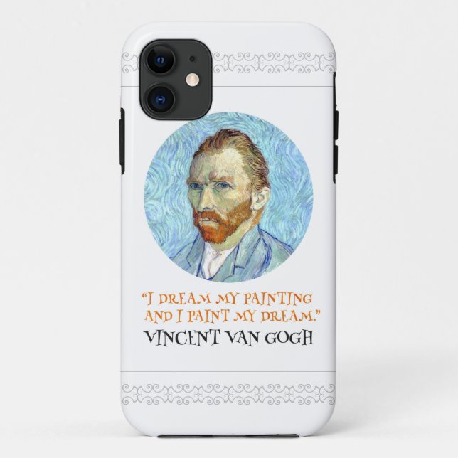 Vincent Van Gogh Portrait mit Zitat Case-Mate iPhone Hülle (Rückseite)