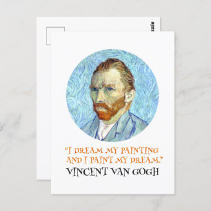 Vincent Van Gogh Portrait mit Zitat Postkarte