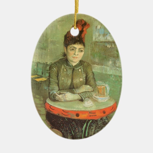 Vincent van Gogh - Portrait von Agostina Segatori Keramik Ornament (Vorne)