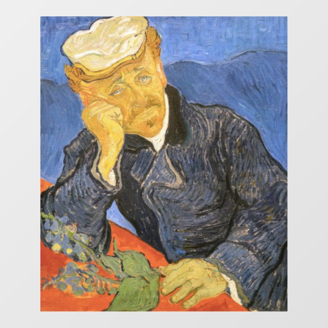 Vincent Van Gogh - Portrait von Dr. Paul Gachet Fensteraufkleber (Blatt)