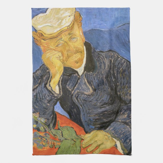 Vincent Van Gogh - Portrait von Dr. Paul Gachet Geschirrtuch (Vertikal)