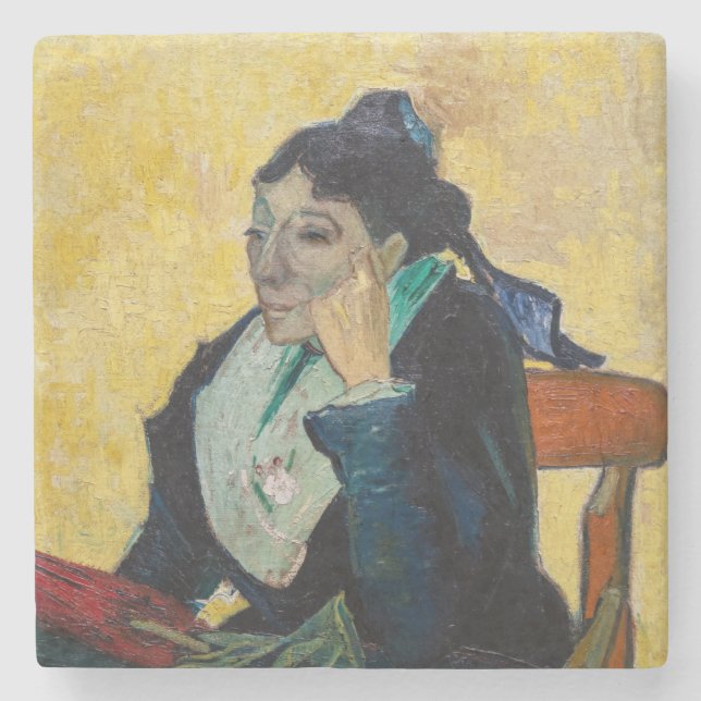 Vincent Van Gogh - Portrait von Madame Ginoux Steinuntersetzer (Vorderseite)