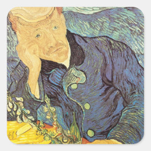 Vincent van Gogh - Porträt des Dr. Gachet Quadratischer Aufkleber
