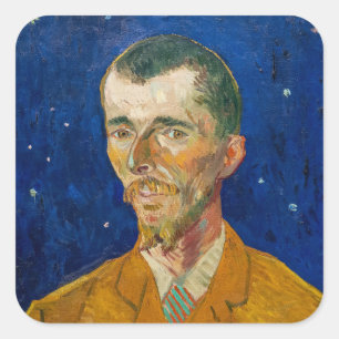 Vincent Van Gogh - Porträt von Eugene Boch, Arles Quadratischer Aufkleber