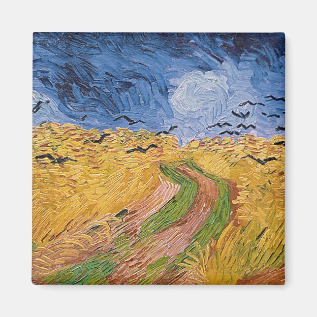 Vincent van Gogh | Radfeld mit Krähen, 1890 Magnet (Vorne)